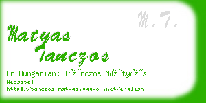 matyas tanczos business card